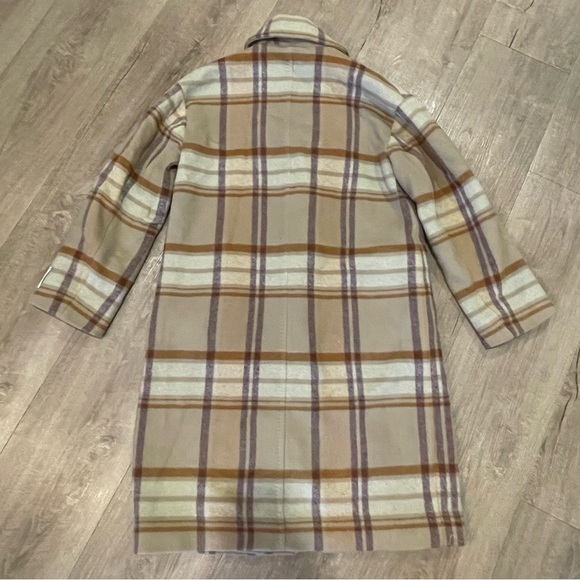 Aritzia Wilfred Plaid The Only Coat in Plaid Beige and Brown - Picture 6 of 12